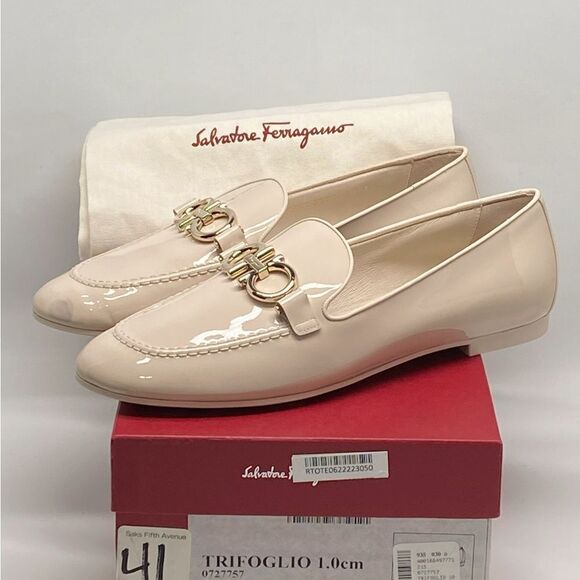 Salvatore Ferragamo Trifoglio Patent Gancini Horsebit Loafers size 8 - Picture 12 of 14